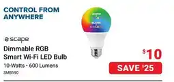 Visions Electronics Escape Dimmable RGB Smart Wi-Fi LED Bulb offer