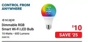 Visions Electronics Escape Dimmable RGB Smart Wi-Fi LED Bulb offer