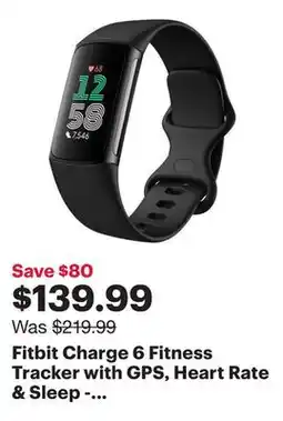 Best Buy Fitbit Charge 6 Fitness Tracker with GPS, Heart Rate & Sleep - Obsidian/Black offer
