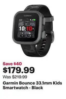 Best Buy Garmin Bounce 33.1mm Kids Smartwatch - Black offer