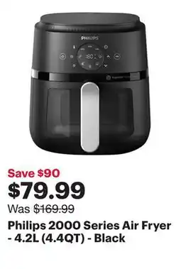Best Buy Philips 2000 Series Air Fryer - 4.2L (4.4QT) - Black offer