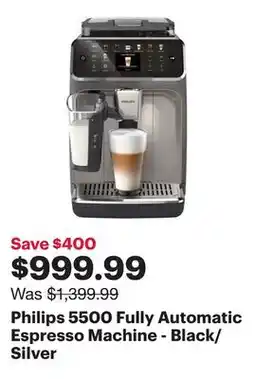 Best Buy Philips 5500 Fully Automatic Espresso Machine - Black/Silver offer