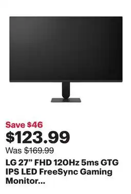 Best Buy LG 27 FHD 120Hz 5ms GTG IPS LED FreeSync Gaming Monitor (27U411A-B) - Black offer