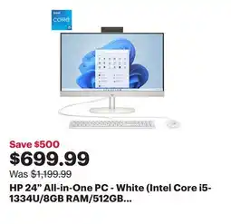 Best Buy HP 24 All-in-One PC - White (Intel Core i5-1334U/8GB RAM/512GB SSD/Windows 11) - Only at Best Buy offer