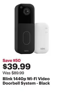 Best Buy Blink 1440p Wi-Fi Video Doorbell System - Black offer