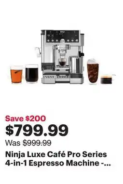Best Buy Ninja Luxe Café Pro Series 4-in-1 Espresso Machine - Black/Stainless Steel offer