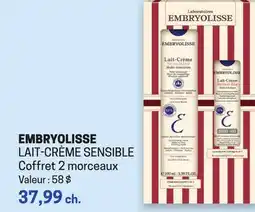 Uniprix EMBRYOLISSE LAIT-CRÈME SENSIBLE Coffret 2 morceaux offer