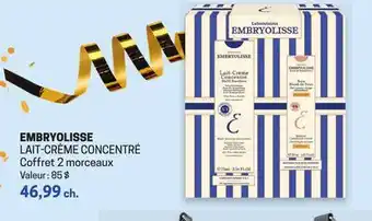 Uniprix EMBRYOLISSE LAIT-CRÈME CONCENTRÉ Coffret 2 morceaux offer