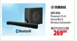 2001 Audio Video YAMAHA Powered 2.1-ch Sound Bar & Wireless Subwoofer offer