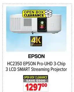 2001 Audio Video HC2350 EPSON Pro-UHD 3-Chip 3 LCD SMART Streaming Projector offer
