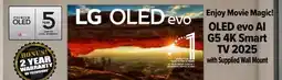 2001 Audio Video OLED55G5 LG OLED evo AI G5 4K Smart TV 2025 Mount 55 offer