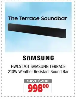 2001 Audio Video HWLST70T SAMSUNG TERRACE 210W Weather Resistant Sound Bar offer