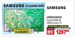 2001 Audio Video UN85DU8000 Crystal UHD 4K 120Hz Smart TV offer