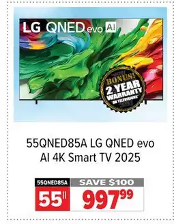 2001 Audio Video LG QNED evo AI 4K Smart TV 2025, 55 offer