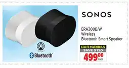 2001 Audio Video SONOS ERA300B/W Wireless Bluetooth Smart Speaker offer