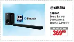 2001 Audio Video YAMAHA Sound Bar with Dolby Atmos & External Subwoofer offer
