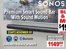 2001 Audio Video SONOS Premium Smart Sound Bar offer