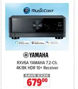 2001 Audio Video RXV6A YAMAHA 7.2-Ch. 4K/8K HDR 10 + Receiver offer