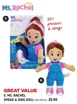 Canadian Tire Ms. rachel speak and sing doll offer