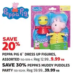 Canadian Tire Peppa pig 6" dress up figures offer
