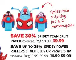 Canadian Tire Spidey team split racer offer