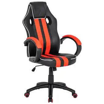 Best Buy ViscoLogic F8 Ergonomic Faux Leather Racing Gaming Chair - Black/Red offer