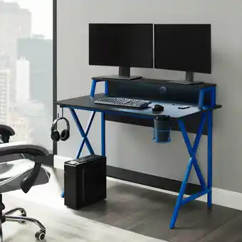 Best Buy LHD 48" Turbo Gaming Desk w/ USB Ports, Wireless Charging, LED Lighting & Added Storage - Blue offer