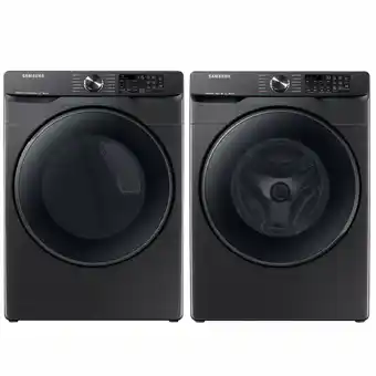Best Buy Samsung 5.8 Cu. Ft. Front Load Steam Washer & 7.5 Cu. Ft. Electric Steam Dryer - Black Stainless offer