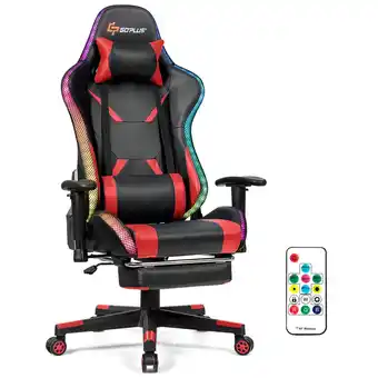 Best Buy Goplus Gaming Racing Chair w/ LED LIghts &Massage Lumbar Support offer