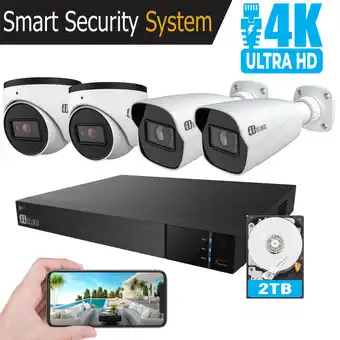 Best Buy [2021 Newest] Elder 4K Security Camera System, 4pcs 4K PoE IP Security Cameras, Smart Home Security System & 4K NVR 2TB WD HD offer