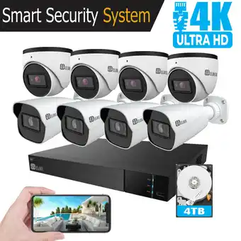 Best Buy [2021 Newest] Elder 4K Security Camera System, 8pcs 4K PoE IP Security Cameras, Smart Home Security Camera System & 4K NVR 4T offer