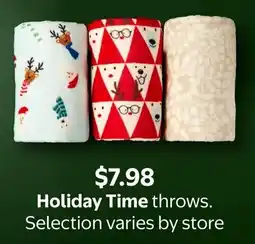 Walmart Holiday Time throws offer