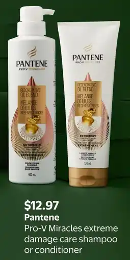 Walmart Pantene Pro-V Miracles extreme damage care shampoo or conditioner offer