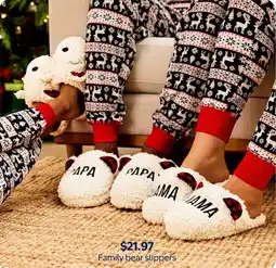 Walmart Family bear slippers offer