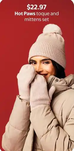 Walmart Hot Paws toque and mittens set offer