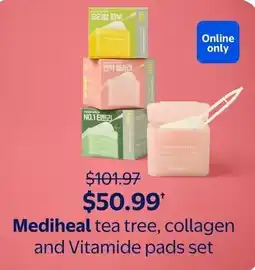 Walmart Mediheal tea tree, collagen and Vitamide pads set offer