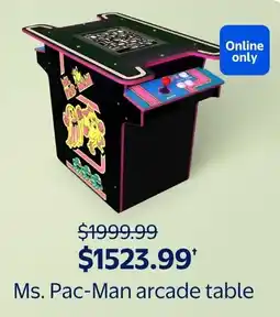 Walmart Ms. Pac-Man arcade table offer