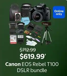 Walmart Canon EOS Rebel T100 DSLR bundle offer