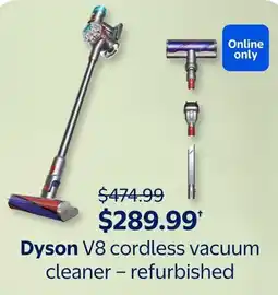 Walmart Dyson V8 cordless vacuum cleaner refurbished offer