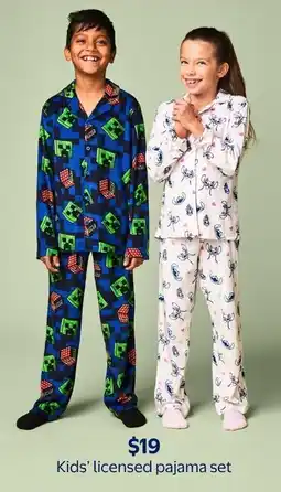 Walmart Kids' licensed pajama set offer