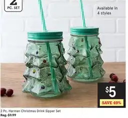 Kitchen Stuff Plus 2 Pc. Harman Christmas Drink Sipper Set offer