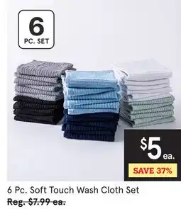 Kitchen Stuff Plus 6 Pc. Soft Touch Wash Cloth Set offer