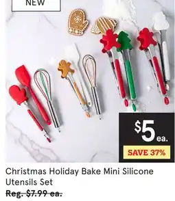 Kitchen Stuff Plus Christmas Holiday Bake Mini Silicone Utensils Set offer