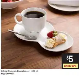 Kitchen Stuff Plus Sidecar Porcelain Cup & Saucer - 300 ml offer