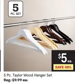 Kitchen Stuff Plus 5 Pc. Taylor Wood Hanger Set offer