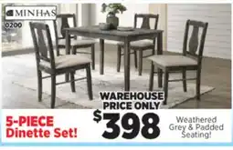 Surplus Furniture Kaylee Weather 5Pc Dinette Set offer