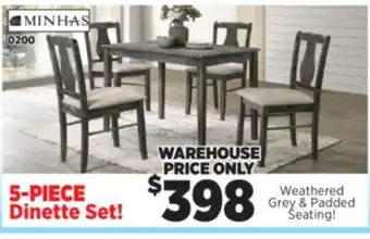 Surplus Furniture Kaylee Weather 5Pc Dinette Set offer