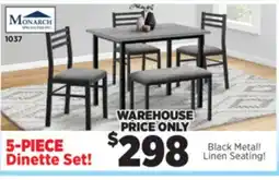 Surplus Furniture Grey/Black 5Pc Dinette Set offer