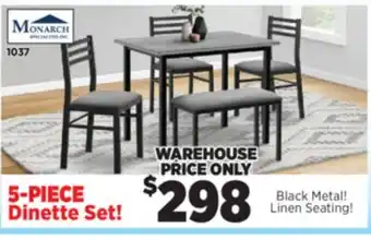 Surplus Furniture Grey/Black 5Pc Dinette Set offer