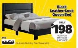 Surplus Furniture Black Leather-Look Queen Bed offer